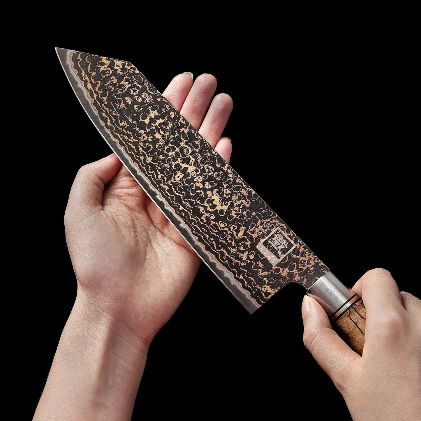 ZAYIKO BlackMagma Damast Kiritsuke 21 cm
