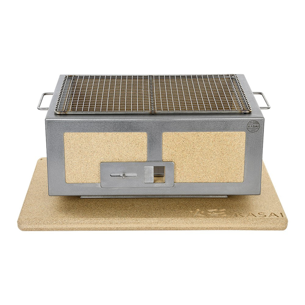 Kasai Medium Wide Konro Grill – Edelstahl (japanischer Holzkohlegrill, 4–8 Personen)