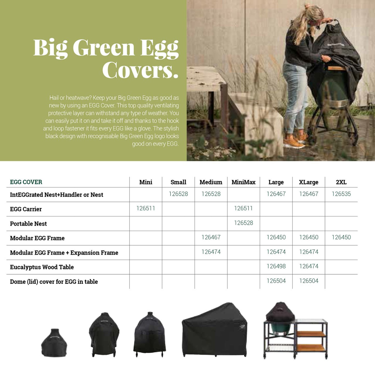 Big Green Egg Abdeckhaube im Nest – XL, L oder Frame M