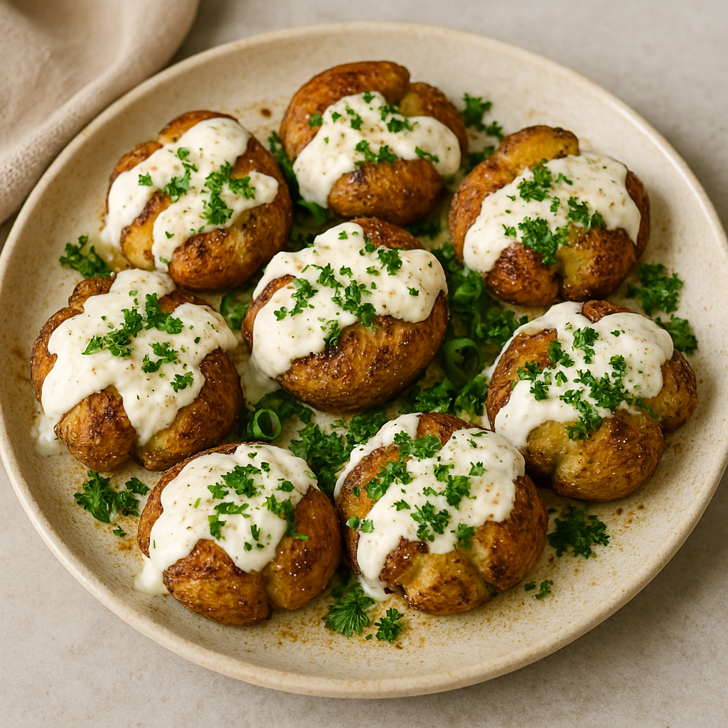 Knuspriger Kartoffelsalat (Smashed Potato Salad) Rezept