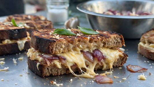 Smoked Grilled Cheese mit selbst gemachter Zwiebelmarmelade