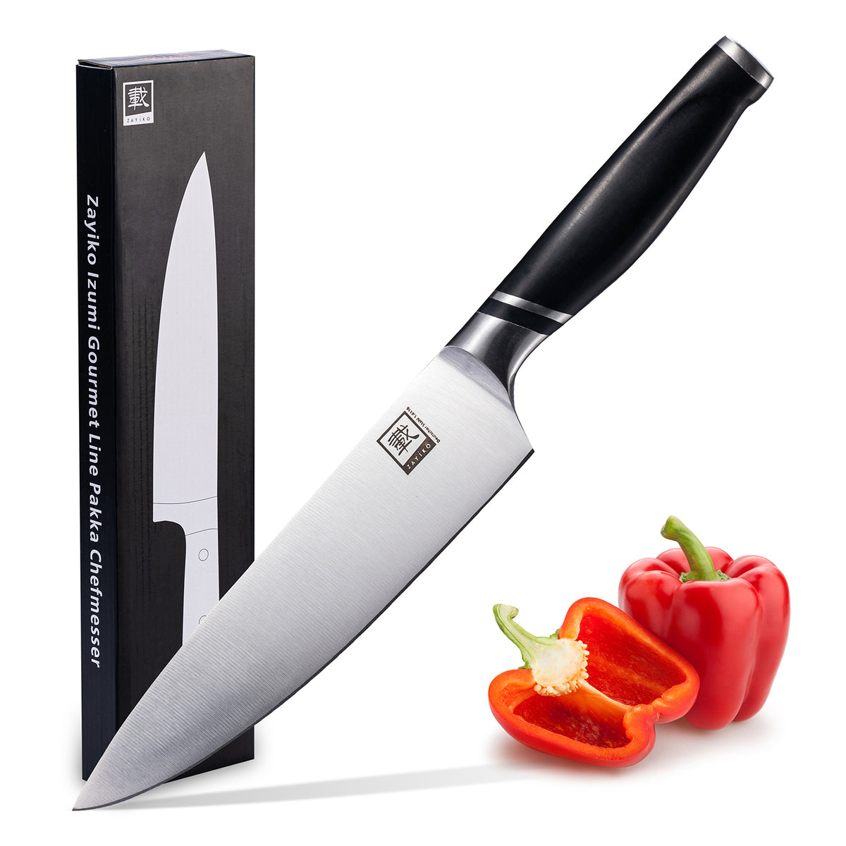 Zayiko NAMI Chefmesser 20 cm mit schwarzem ABS-Griff