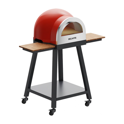 Delivita Untergestell mit Flow Pizzaofen Chilli Red