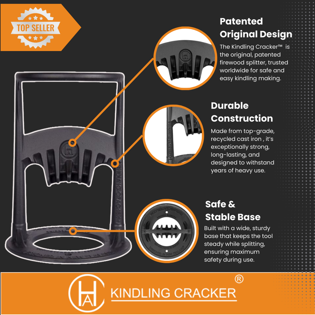 Kindling Cracker Original Anwendung mit Hammer