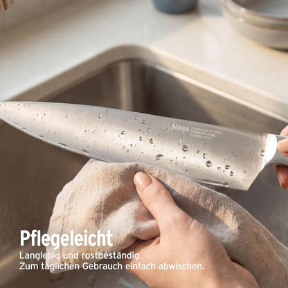 Ninja StaySharp 13-teiliges Messerblock-Set mit abnehmbarem Messerschärfer – Steingold
