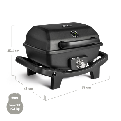 BURNHARD WAYNE Jr. Balkongrill 1-Brenner inkl. Gasflaschen-Adapter