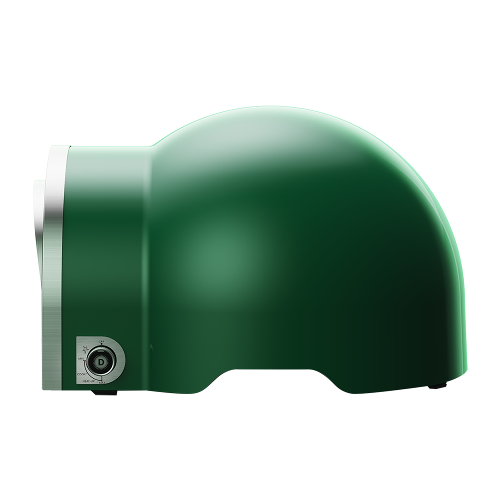 Delivita Flow Dual-Fuel Pizzaofen British Racing Green Schrägansicht