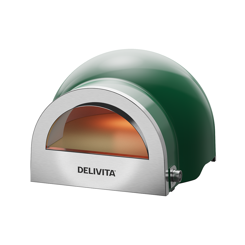 Delivita Flow Dual-Fuel Pizzaofen British Racing Green Seitenansicht