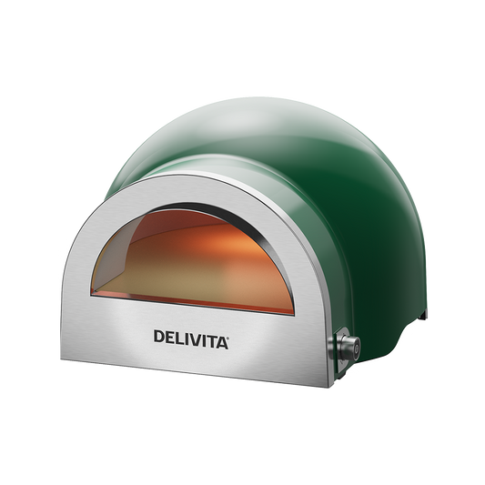 Delivita Flow Dual-Fuel Pizzaofen British Racing Green Seitenansicht