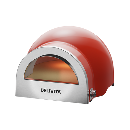 Delivita Flow Dual-Fuel Pizzaofen Chilli Red