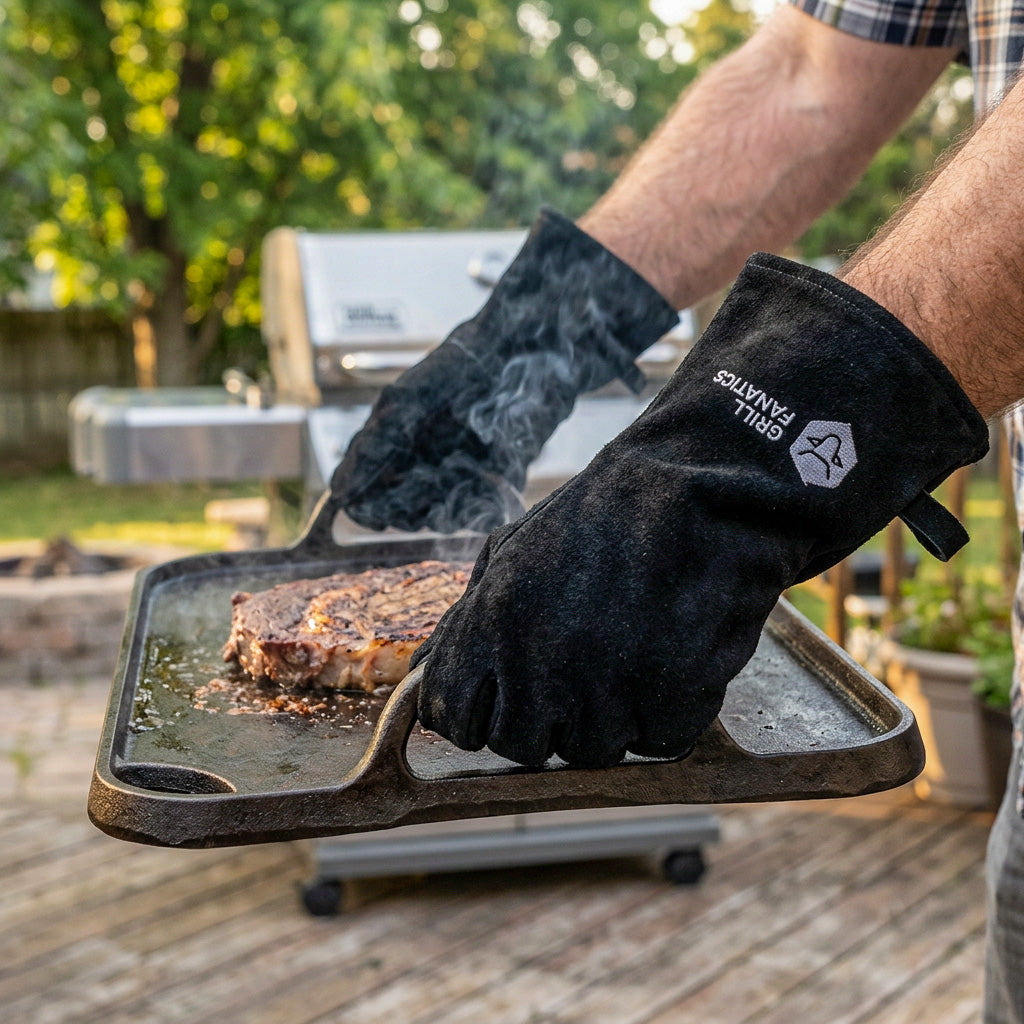 Leder-Grillhandschuhe
