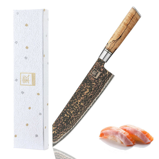 ZAYIKO BlackMagma Damast Kiritsuke 21 cm