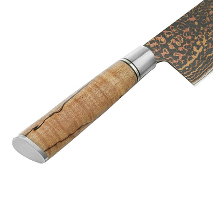 ZAYIKO BlackMagma Damast Kiritsuke 21 cm