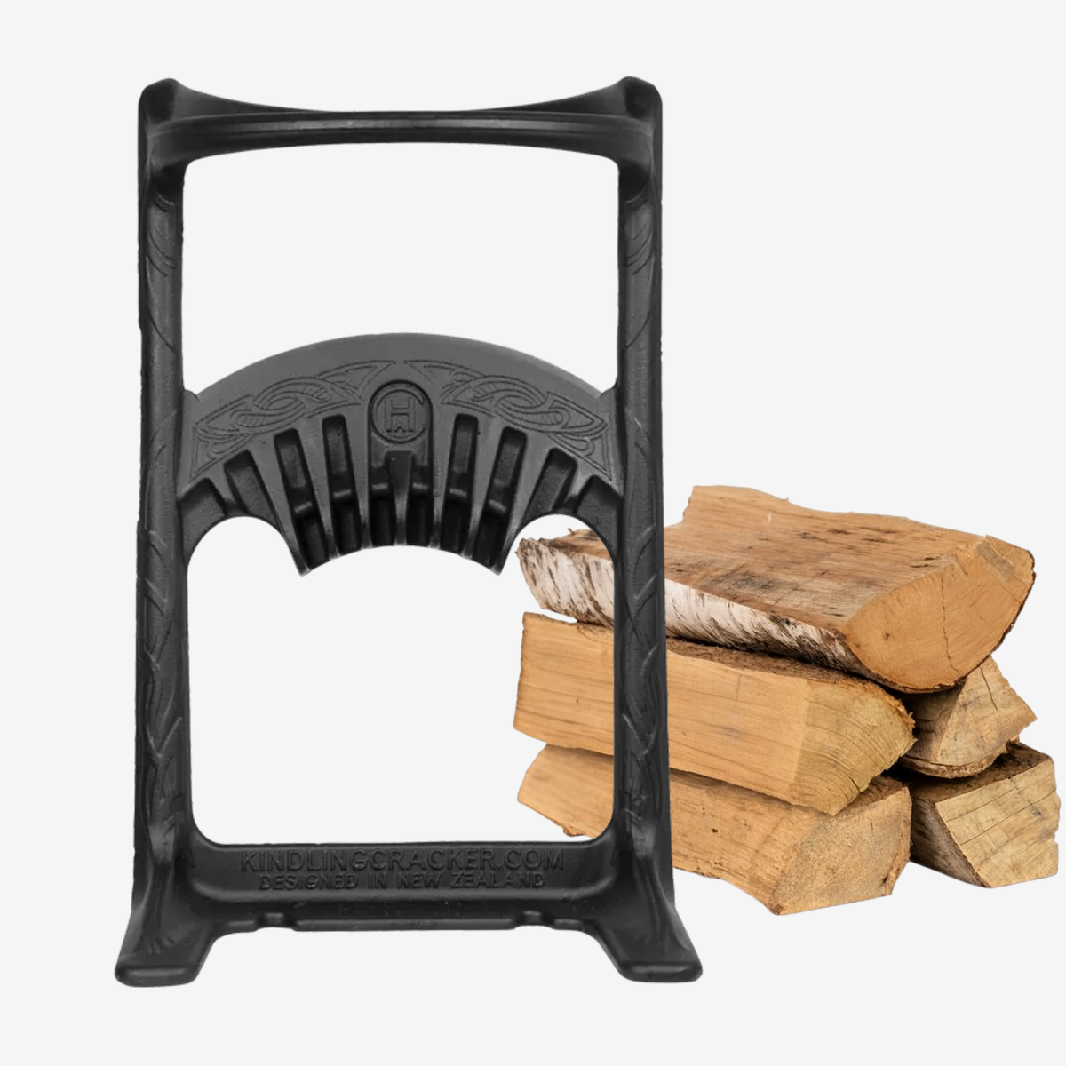 Kindling Cracker King großer Holzspalter aus Gusseisen mit Feuerholz