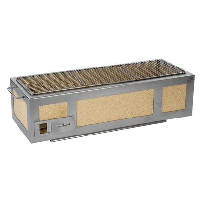 Kasai Long Konro Grill – Edelstahl (japanischer Holzkohlegrill, 6–12 Personen)