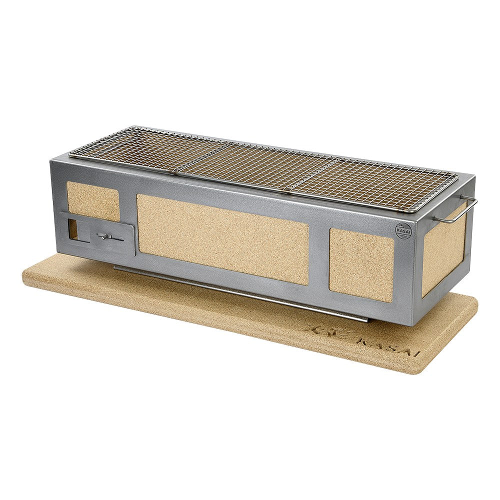Kasai Long Konro Grill – Edelstahl (japanischer Holzkohlegrill, 6–12 Personen)
