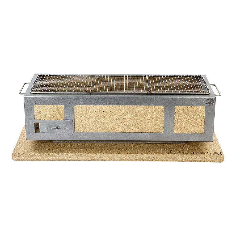 Kasai Long Konro Grill – Edelstahl (japanischer Holzkohlegrill, 6–12 Personen)