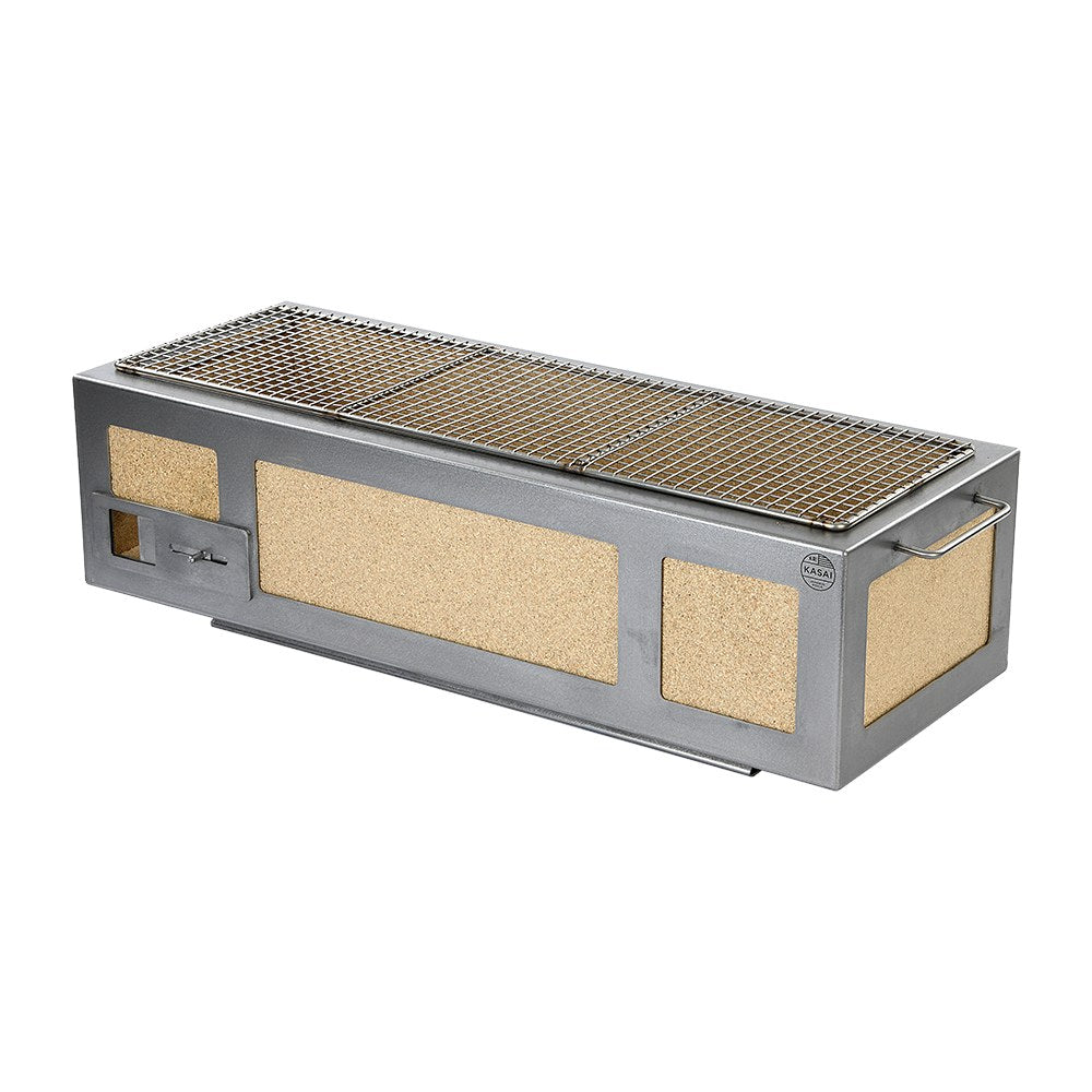 Kasai Long Konro Grill – Edelstahl (japanischer Holzkohlegrill, 6–12 Personen)