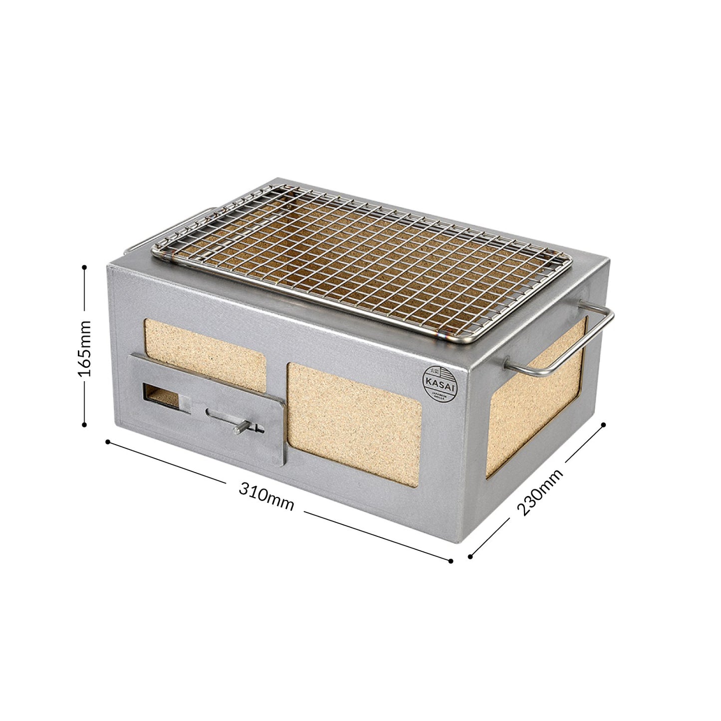 Kasai Nano Pro Konro Grill – Edelstahl (japanischer Holzkohlegrill, 2–3 Personen)