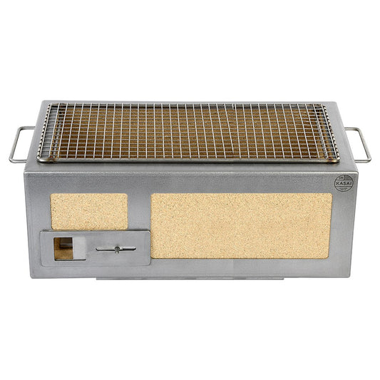 Kasai Medium Long Konro Grill – Edelstahl (japanischer Holzkohlegrill, 4–8 Personen)