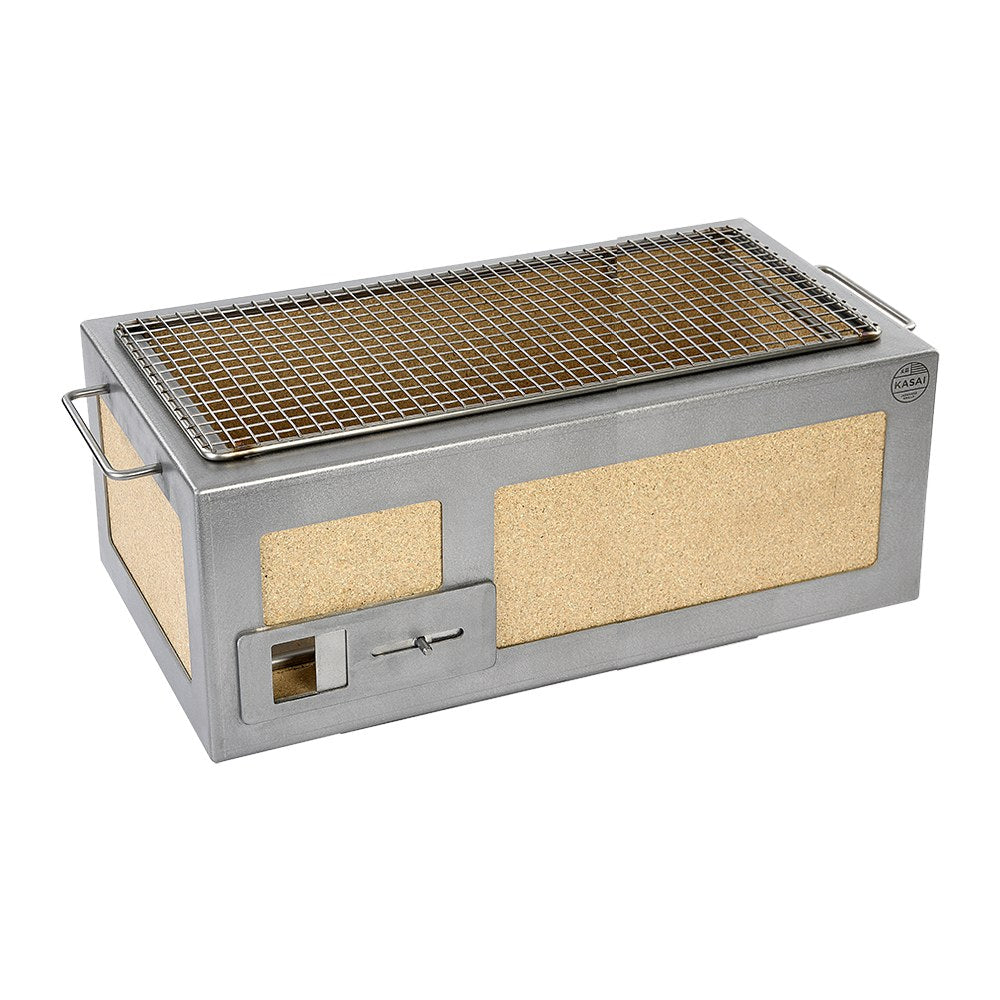 Kasai Medium Long Konro Grill – Edelstahl (japanischer Holzkohlegrill, 4–8 Personen)