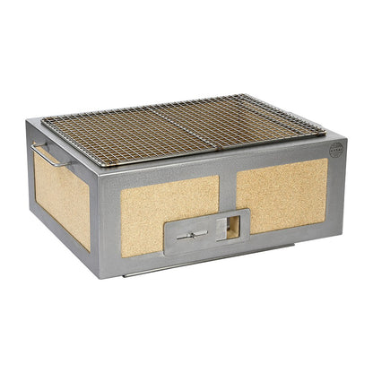Kasai Medium Wide Konro Grill – Edelstahl (japanischer Holzkohlegrill, 4–8 Personen)