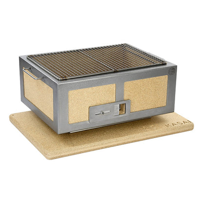 Kasai Medium Wide Konro Grill – Edelstahl (japanischer Holzkohlegrill, 4–8 Personen)