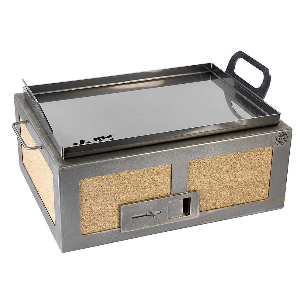 Kasai Konro Plancha Solid – geschlossene Edelstahl-Grillplatte