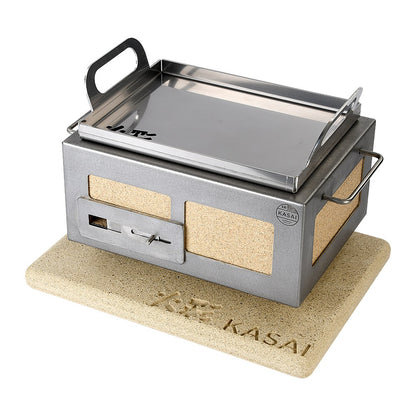 Kasai Konro Plancha Solid – geschlossene Edelstahl-Grillplatte