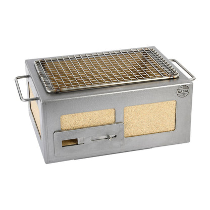 Kasai Nano Pro Konro Grill – Edelstahl (japanischer Holzkohlegrill, 2–3 Personen)