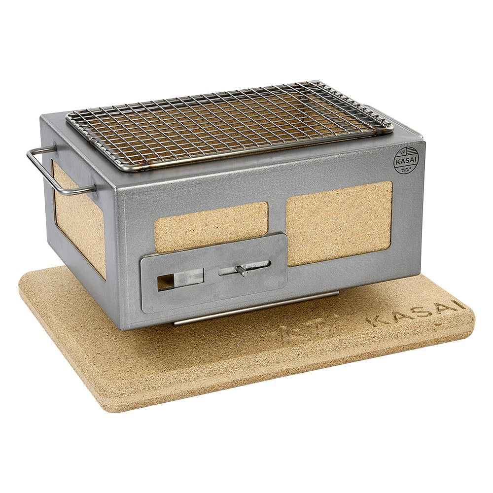 Kasai Nano Pro Konro Grill – Edelstahl (japanischer Holzkohlegrill, 2–3 Personen)