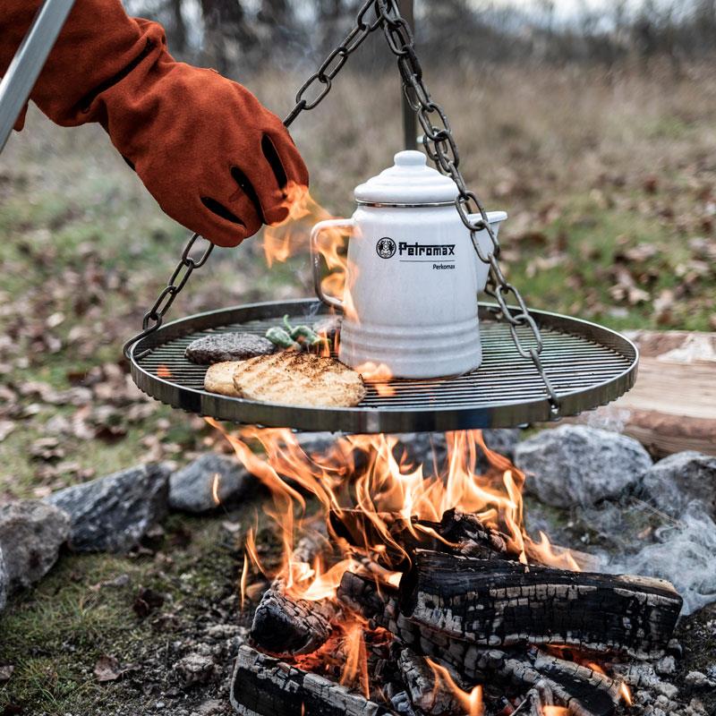 Petromax Hänge-Rost mit drei Ketten und Haken zum Aufhängen