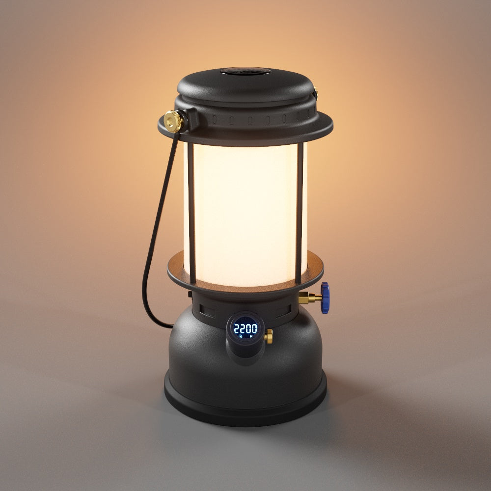 Display der Petromax LM500 mit Lichtfarbe 2200 Kelvin warmweiß