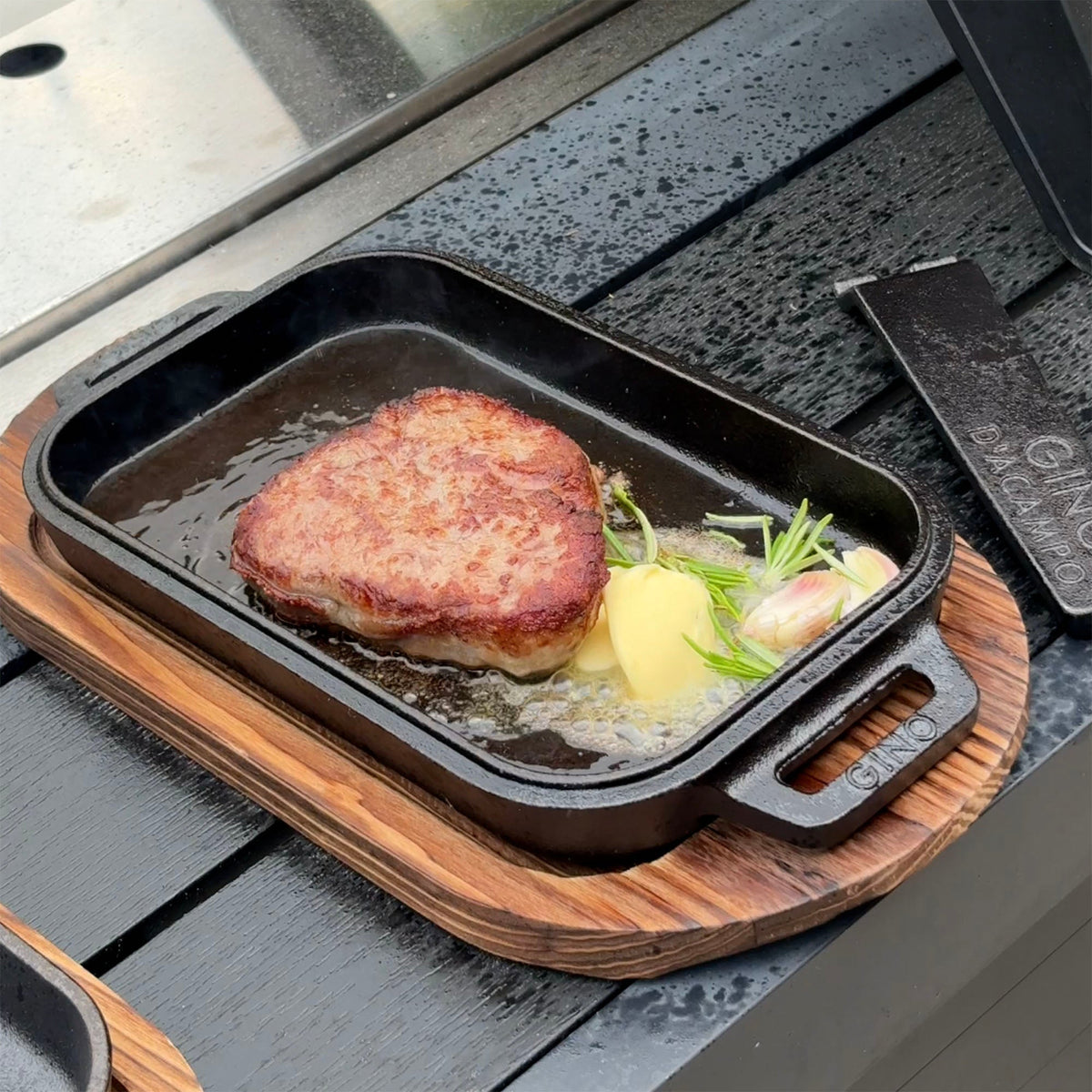 Gino Gusseisen Griddle und Skillet Set – Bild 5