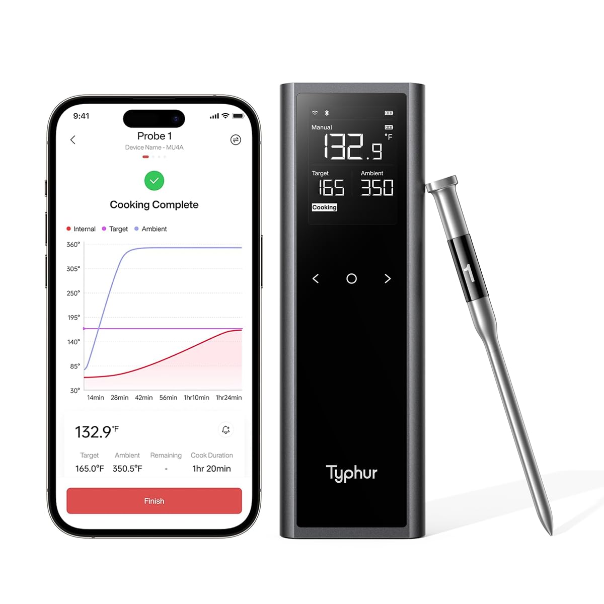 Typhur Sync One – kabelloses Grillthermometer mit Smart Station